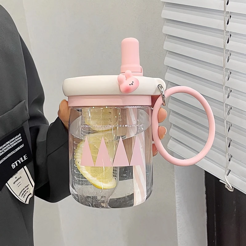 水杯女生夏季吸管杯2024新款茶隔塑料水壶儿童上学专用便携式杯子