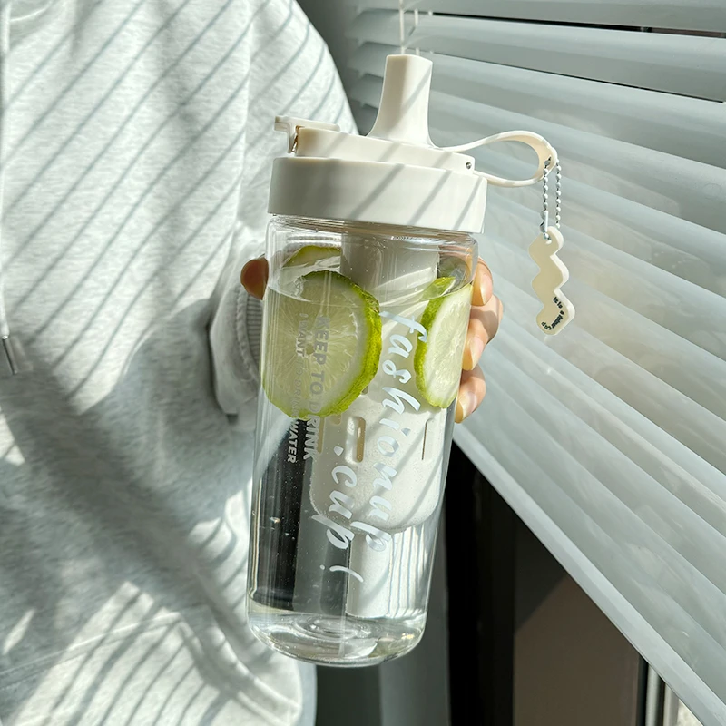 水杯女生塑料杯2024新款高颜值水瓶夏天tritan材质便携带吸管杯子