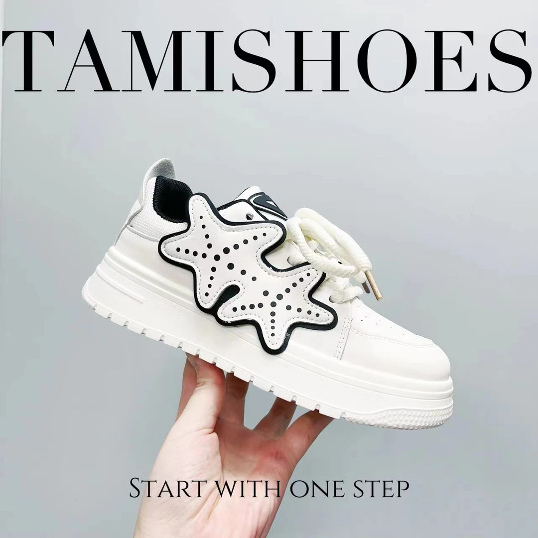 低帮板鞋立体星星运动鞋潮鞋海星板鞋622