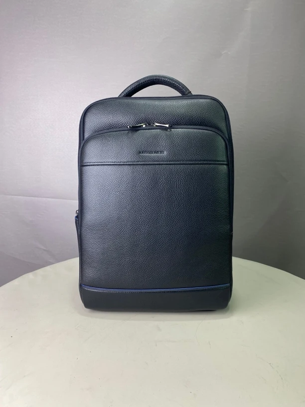 男士新款头层牛皮高档大容量双肩背包电脑包商务多功能手提包