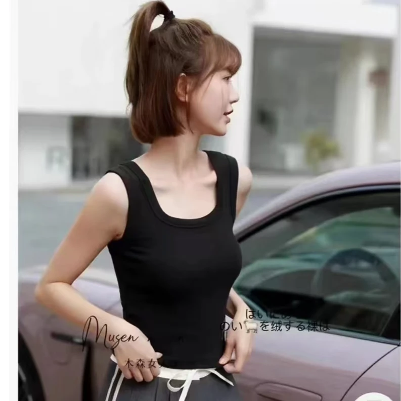 保暖背心固定一体杯免内衣无袖内搭