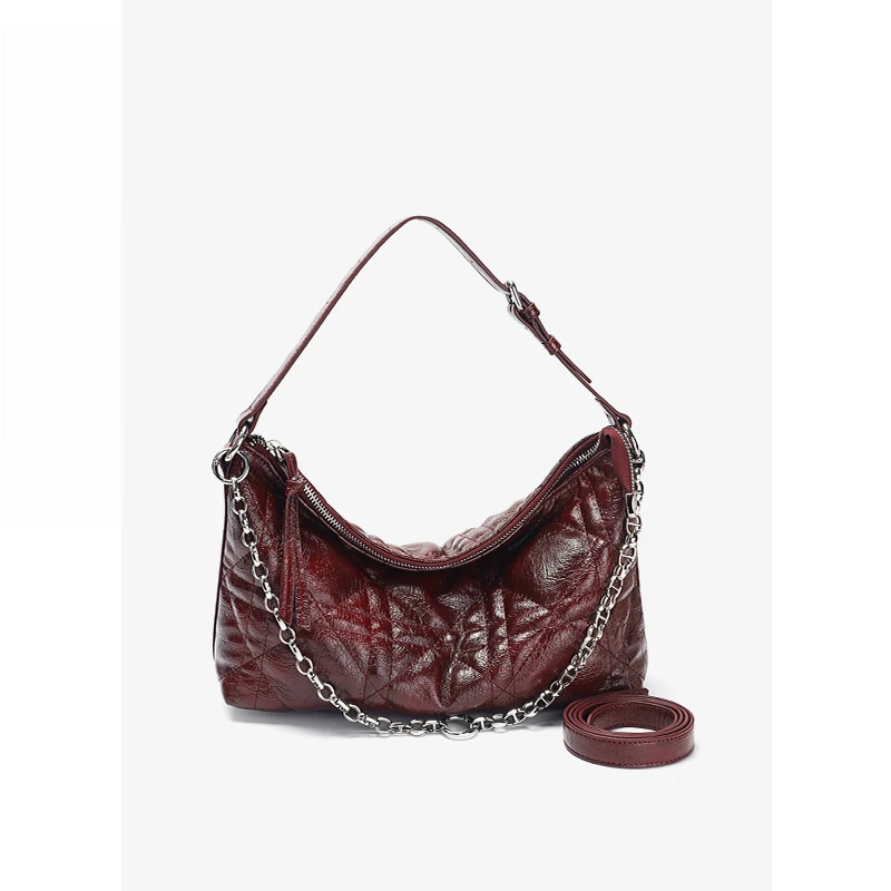 新款时尚单肩包轻奢百搭腋下斜挎包GLN2481411安可拉红