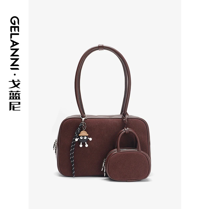 GELANNI复古通勤保龄球包2483711酒红