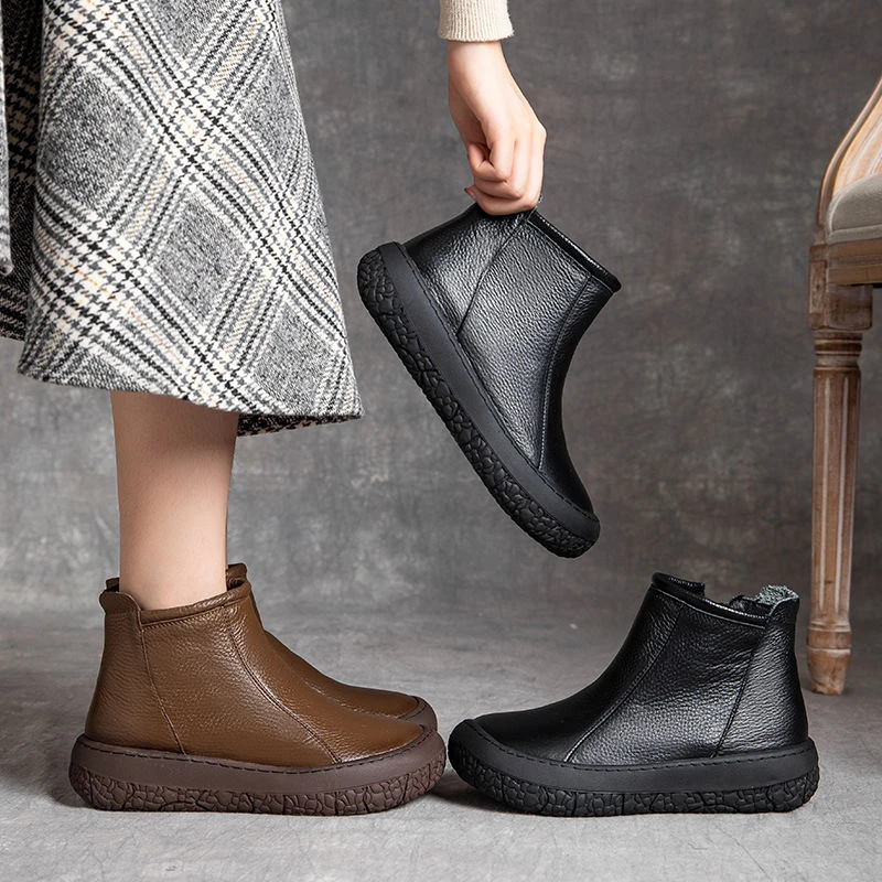 2024年秋冬新款头层牛皮羊毛防寒保暖高帮女鞋ئايالچە سالىماندىر