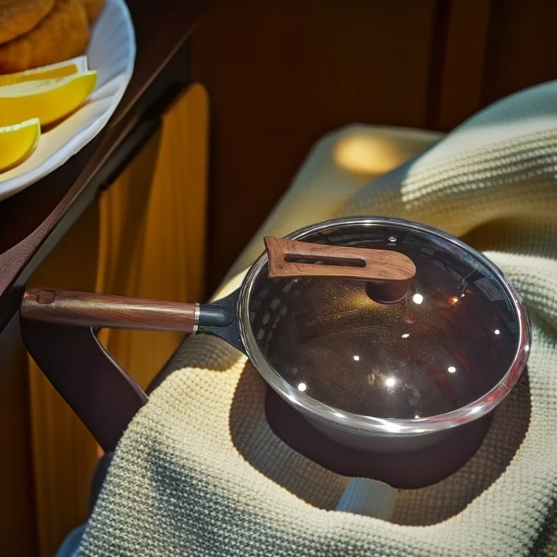 麦饭石不沾炒锅不沾涂层效果好少油烟易清洗适合多种炉灶