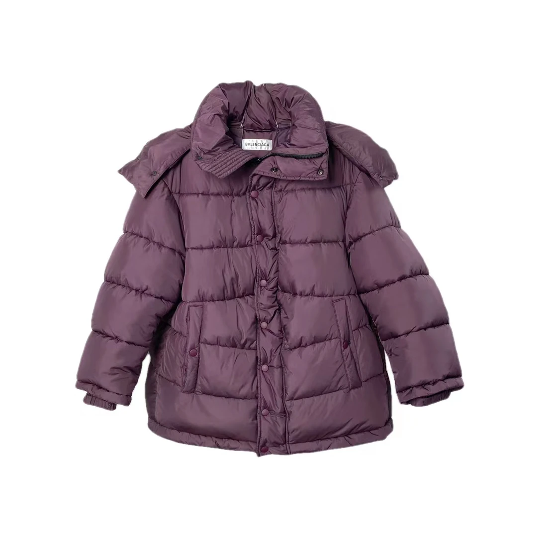 Balenciaga/巴黎世家YF337 紫色衣领logo羽绒服 38码
