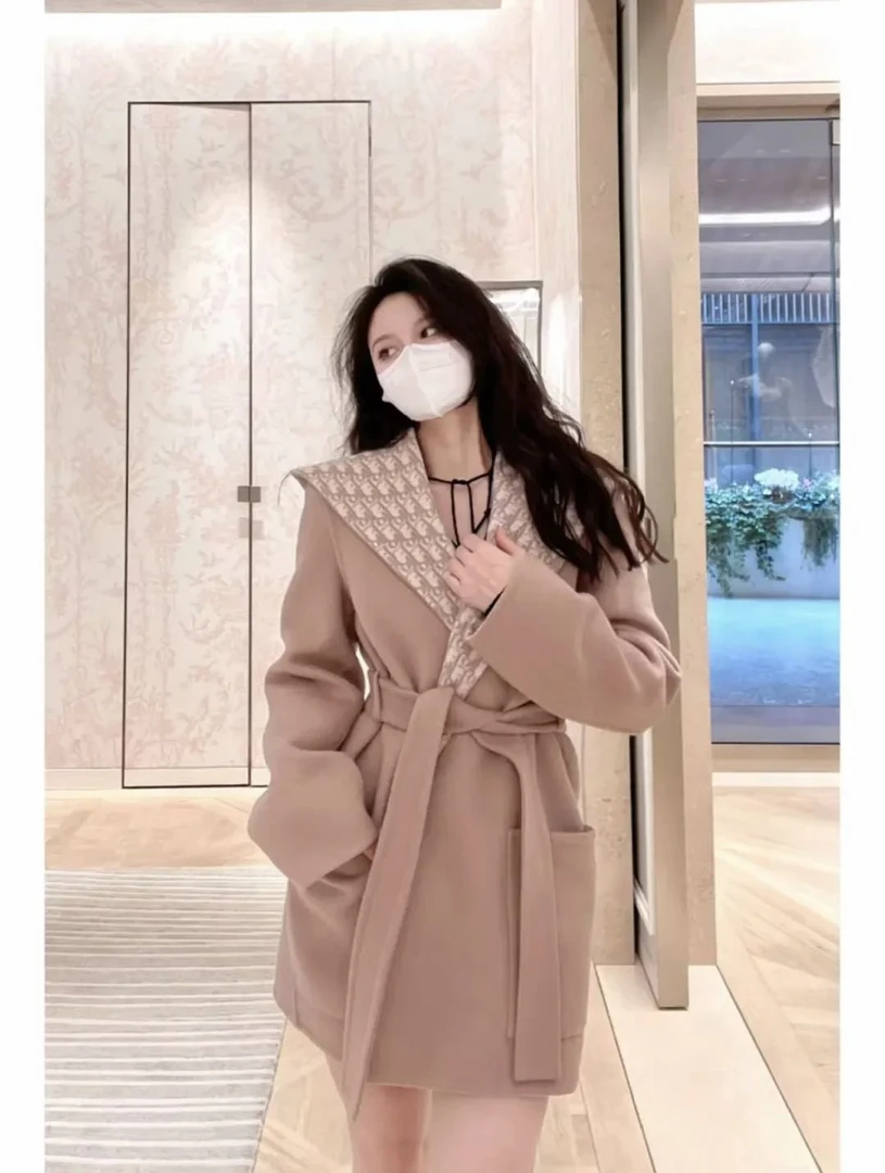 DIOR/迪奥22893  羊毛老花浴袍大衣 40码