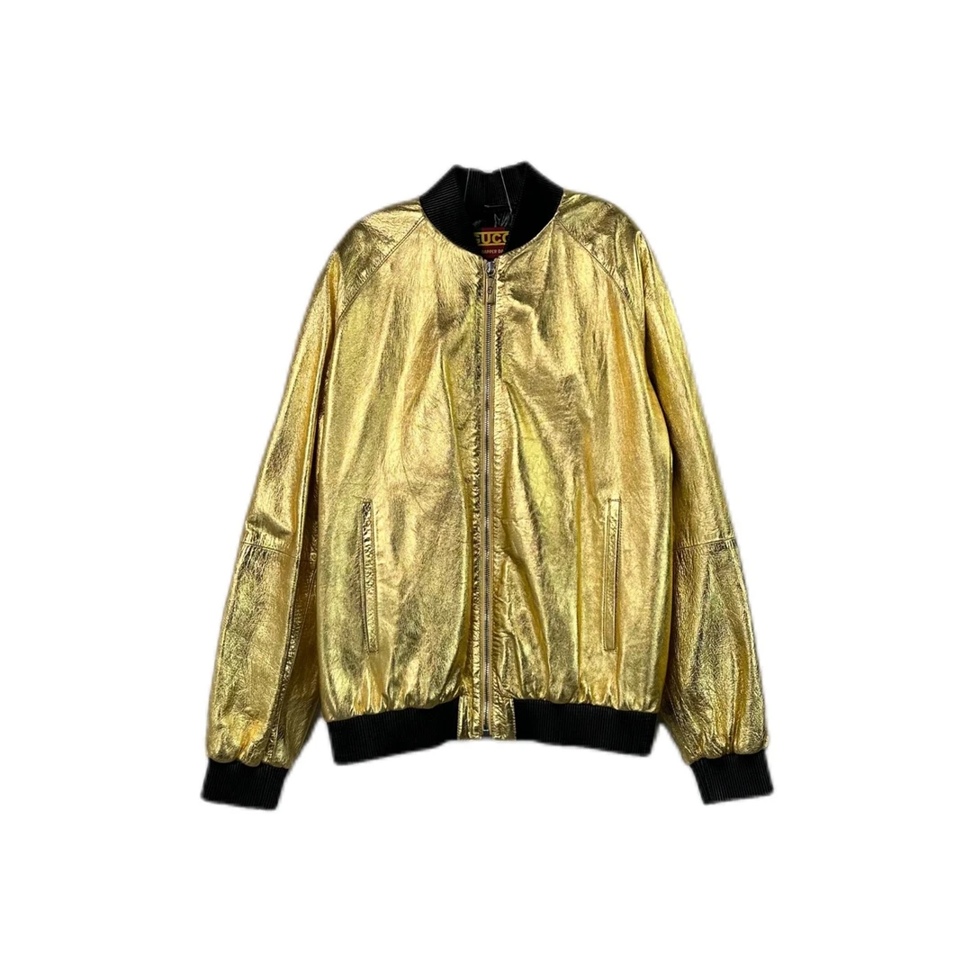 GUCCI/古驰9752  后背logo金色夹克 xxs码