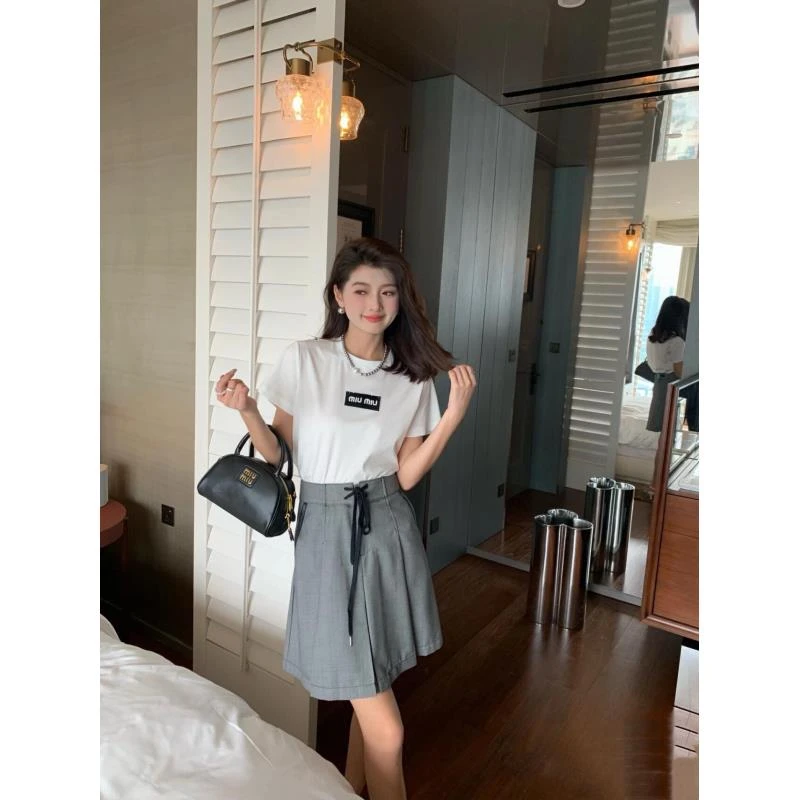 miumiu/谬谬YK0044  字母logo短款短袖 L码
