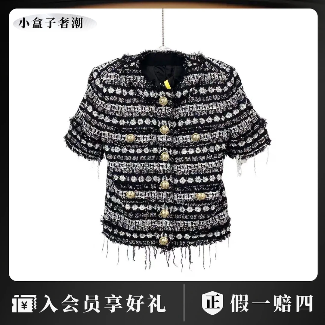 BALMAIN/巴尔曼 aa0162  珠片毛圈花呢外套 38码