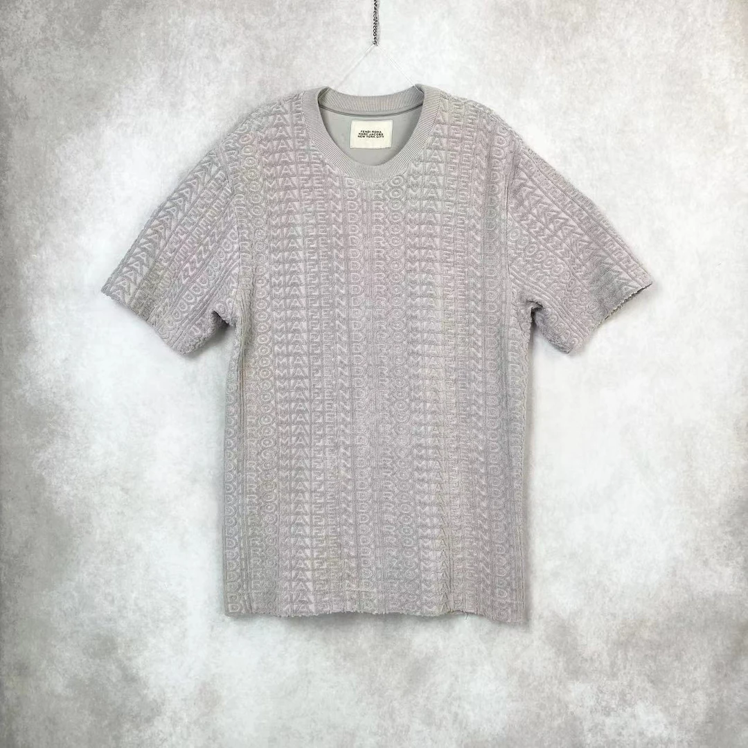 FENDI/芬迪12801  新款满印logo毛巾短袖 xl码