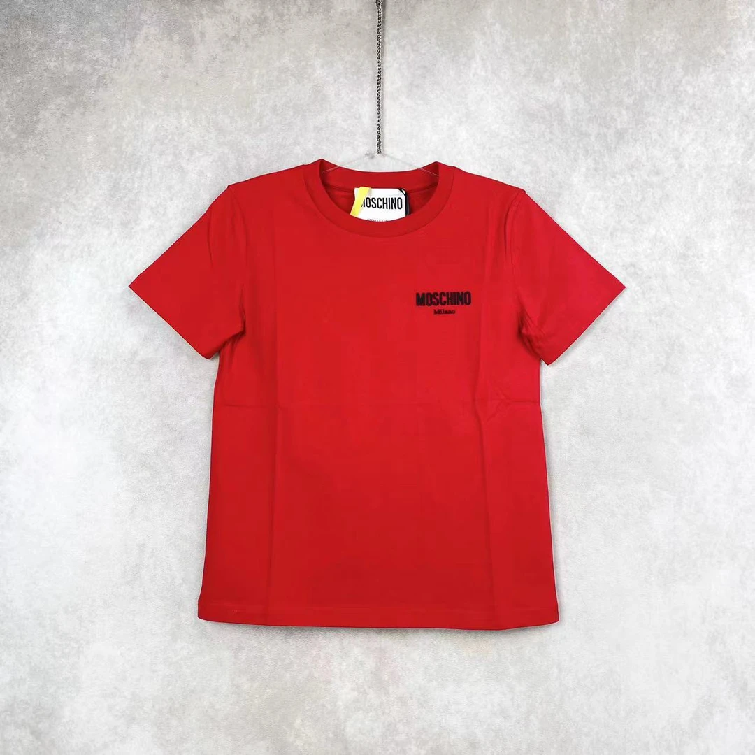 MOSCHINO红色胸口字母logo短袖