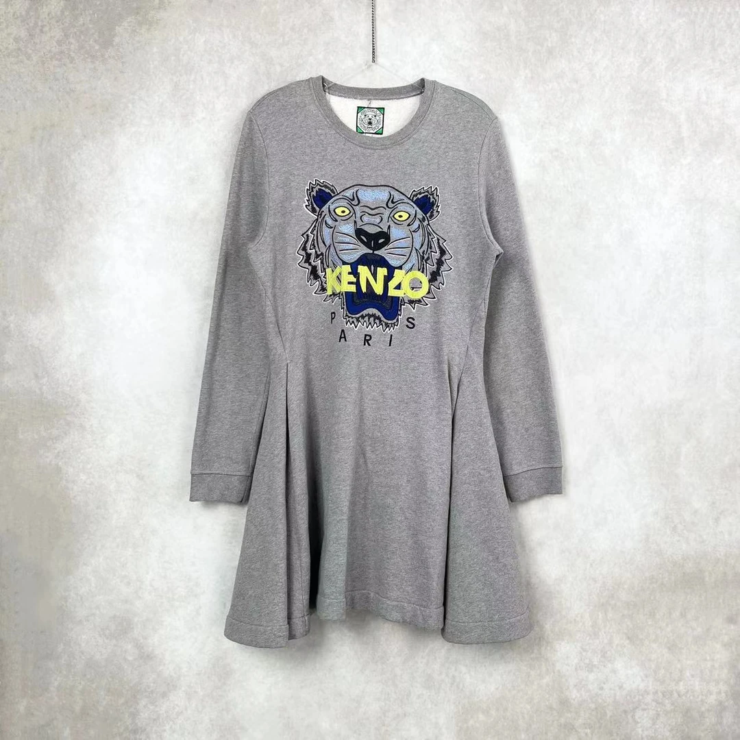 KENZO/肯佐21375  虎头刺绣连衣裙 xl码