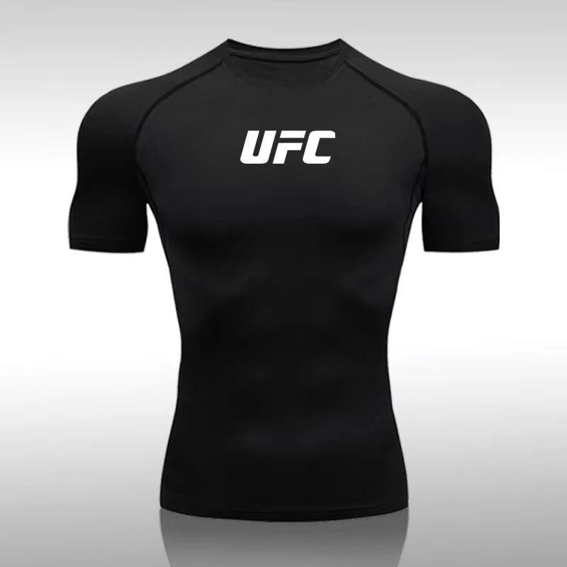 T恤高弹长袖短袖男UFC运动格斗散打健身衣健身跑步紧身衣透气男款