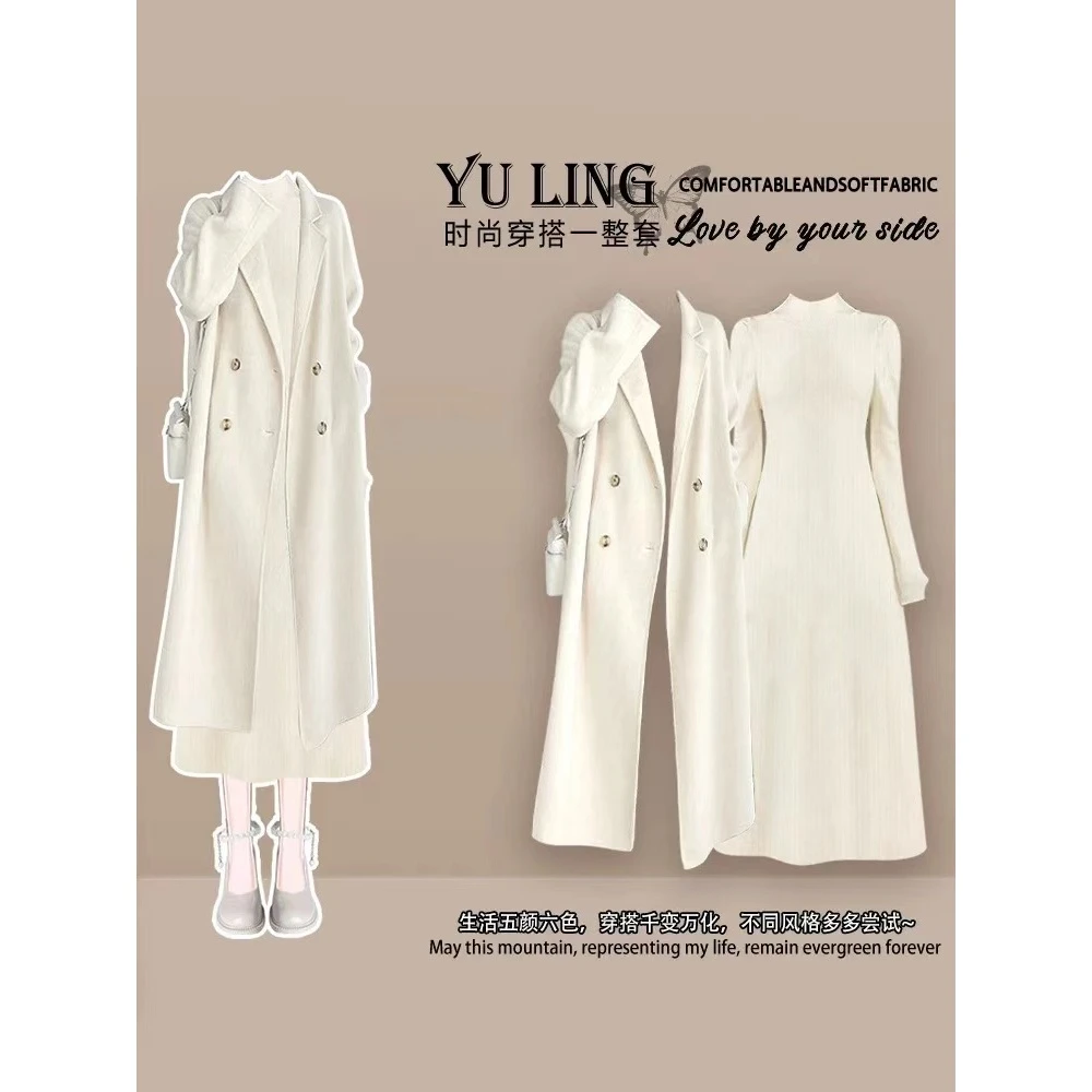 小九家【富家千金】超温柔毛呢夹棉大衣长款858