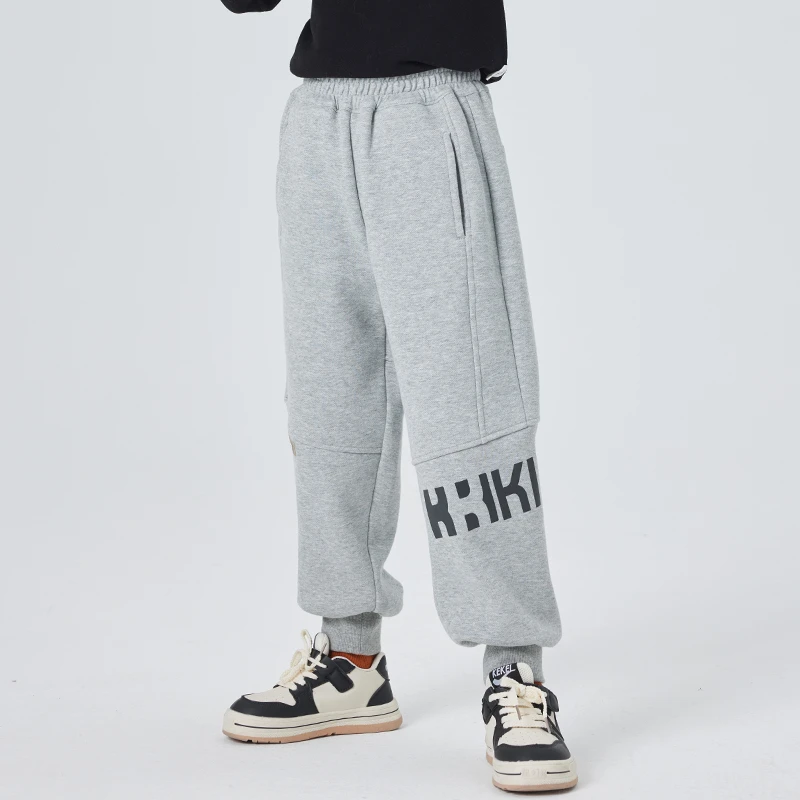 【KKI】儿童休闲裤男童冬季厚款宽松加绒中大童裤子