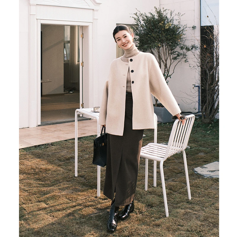 【特价捡漏】千代大衣80支精纺羊绒羊毛|通勤双面呢外套美洋MEIYANG