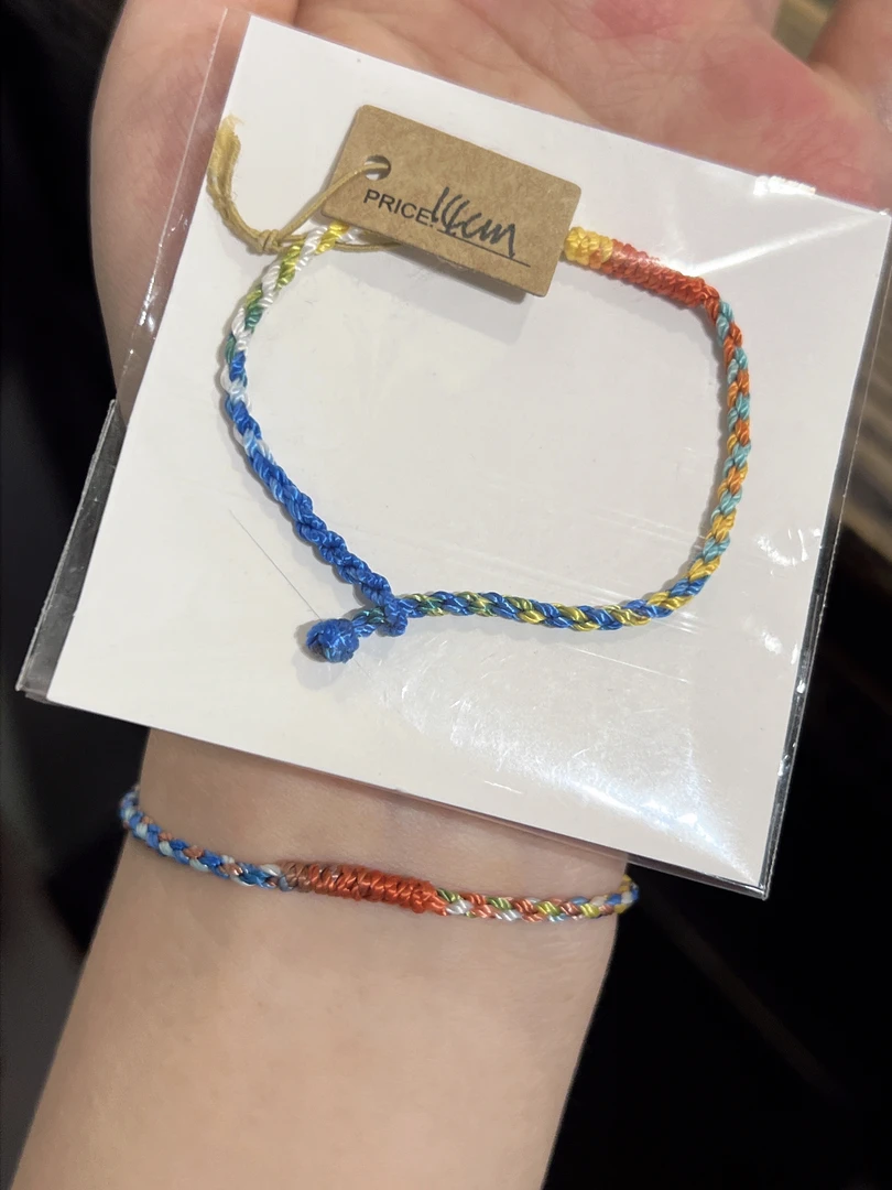 幸运小彩虹手绳许愿编织链手绳手工DIY制作简约款闺蜜情侣手绳