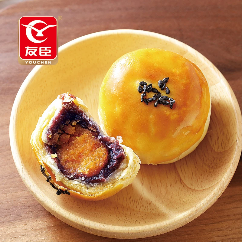 友臣紫薯蛋黄酥雪媚娘6枚/盒早餐点心糕点小吃软糯香甜Q弹可口