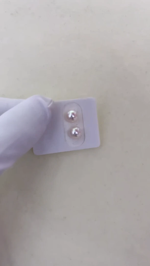 【闪购商品】海水珍珠耳饰18K金镶嵌7-7.5素钉