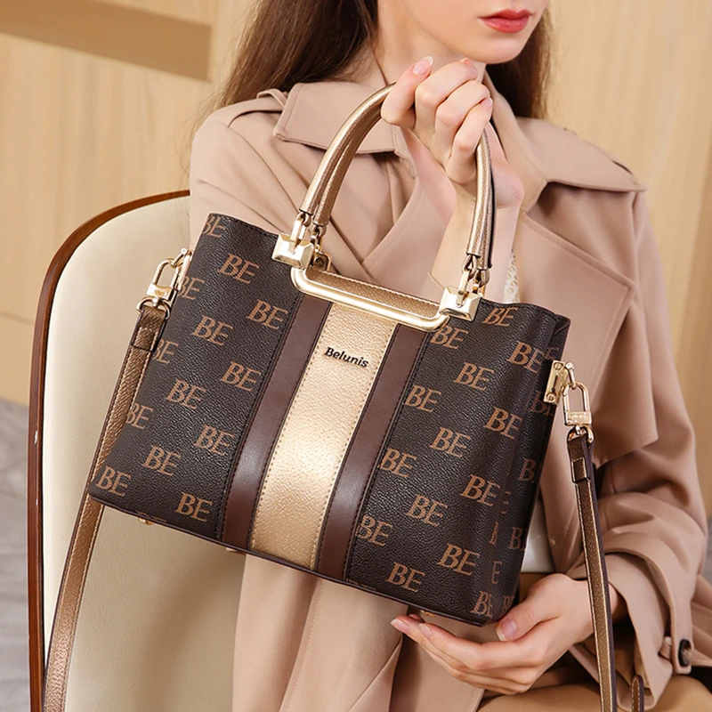【七夕礼物 轻奢礼盒包装】Belunis贝伦妮斯百搭气质感欧美女手提包
