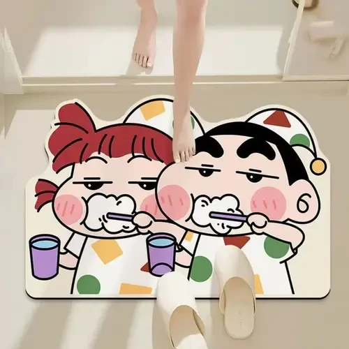 家用浴室吸水地垫蜡笔新白硅藻泥吸水防滑垫脚垫地垫耐脏可裁剪垫