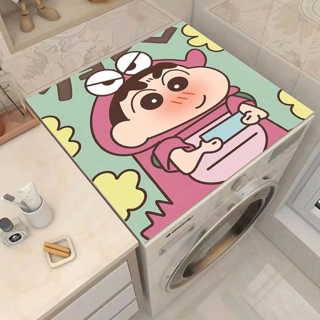 蜡笔小新洗衣机垫子防尘罩防水防晒双开门冰箱防油床头柜