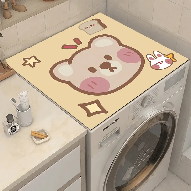 冰箱硅藻泥防滑垫床头柜盖巾滚筒式洗衣机垫吸水家用耐脏简约