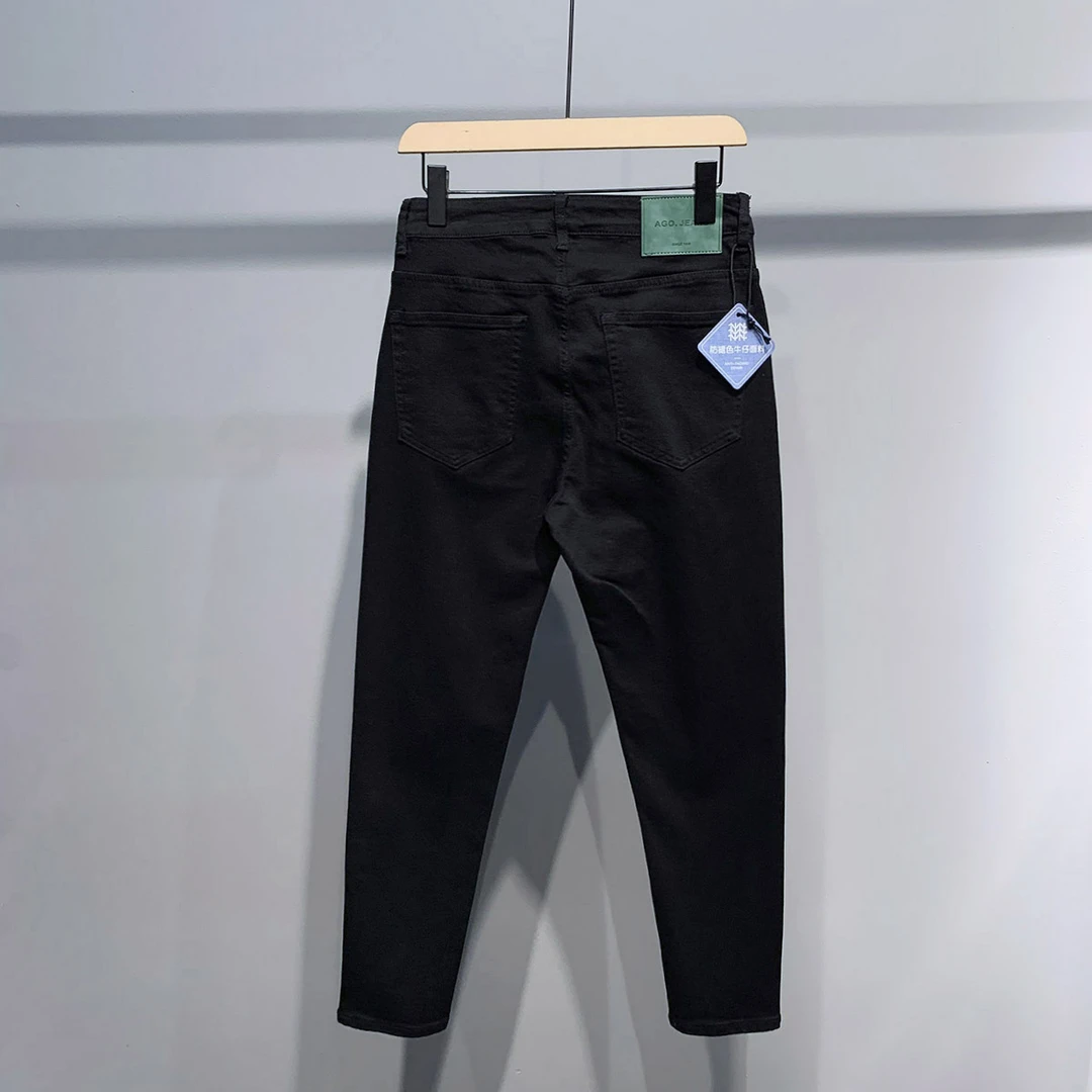 9315 秋冬款防褪色黑色高弹小脚裤