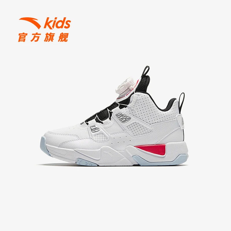 安踏儿童篮球鞋耐磨中帮旋钮篮球鞋训练A312349913