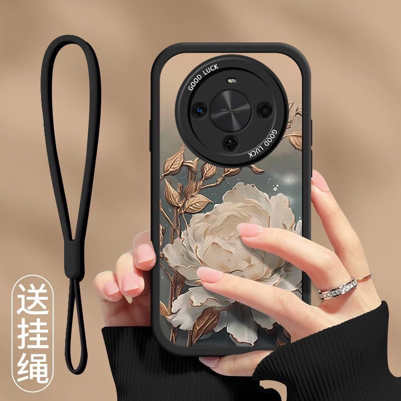 适用华为麦芒30时尚手机壳复古花朵TYH641M小羊皮硅胶保护套防摔