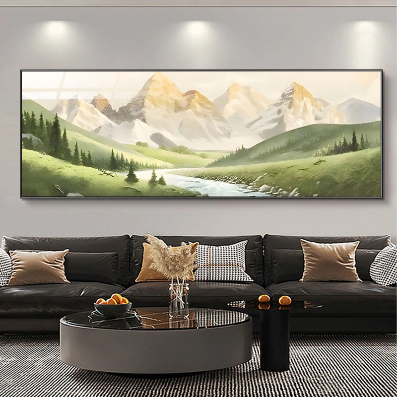 【银河】家有靠山装饰画轻奢奶油风沙发背景墙挂画200*70