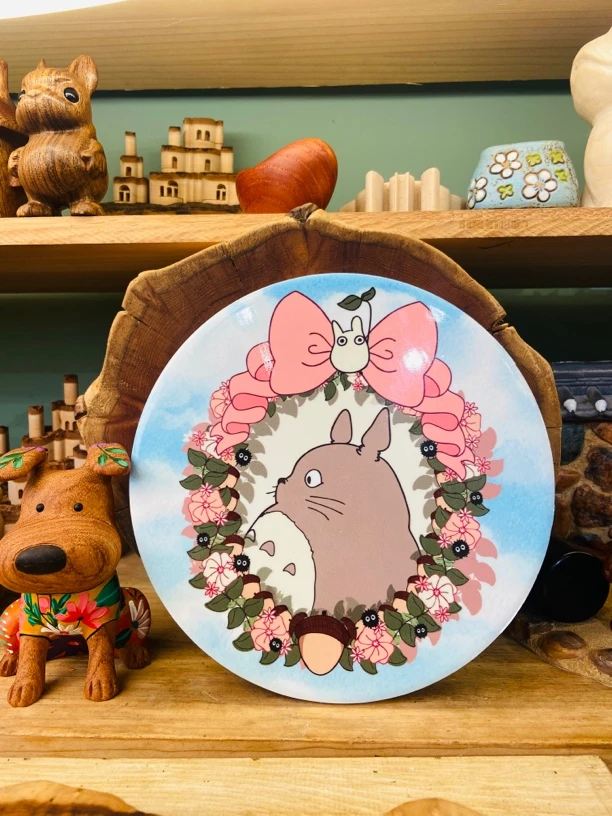 龙猫瓷画板 11摆件