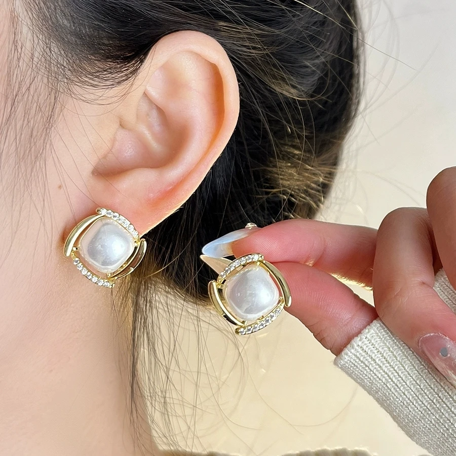 铜合金耳饰 【N28】新款时尚气质温柔耳环精致百搭个性耳钉