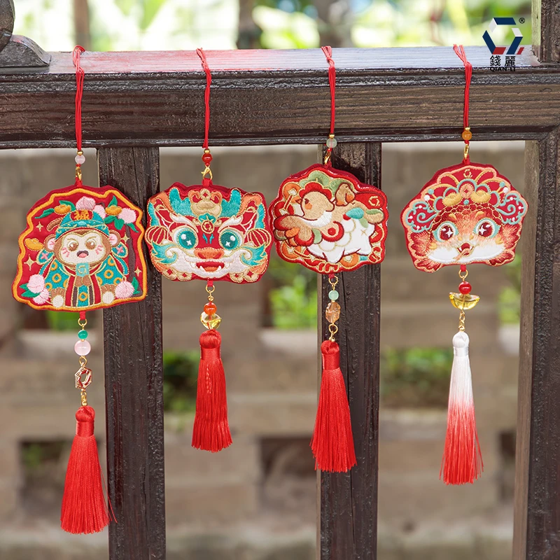 【钱丽】十二生肖香囊挂件刺绣挂脖香包动物挂件汉服配饰荷包批发