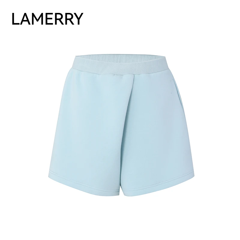 LAMERRY 纯色肌理光泽感不对称设计百搭时尚休闲短裤女 LWSA2D016