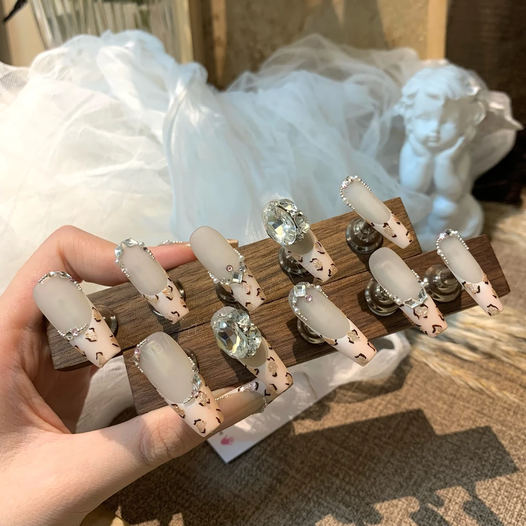 【小奶豹】推荐！樱禾奶粉豹纹 淡粉不显黑 可盐可甜  手工穿戴甲