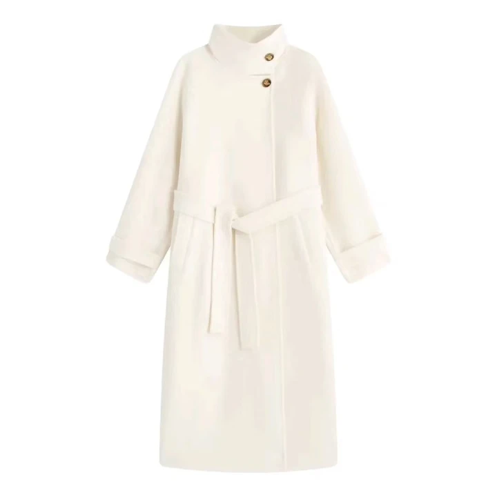 【Cold】经典冬季外套100%初剪羊毛双面呢大衣时尚设计气质翻领