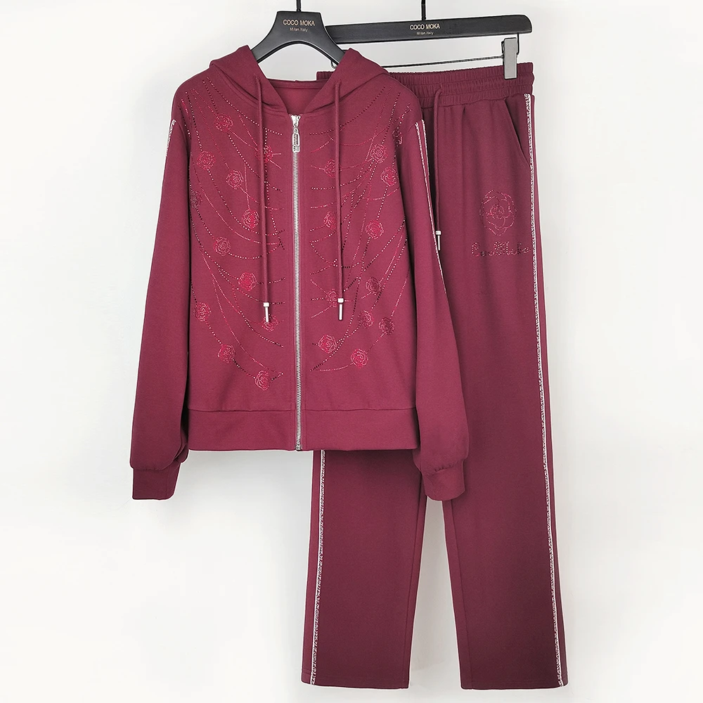 2024秋季新款长袖运动休闲套装女士时尚宽松减龄潮流气质【TZ572】