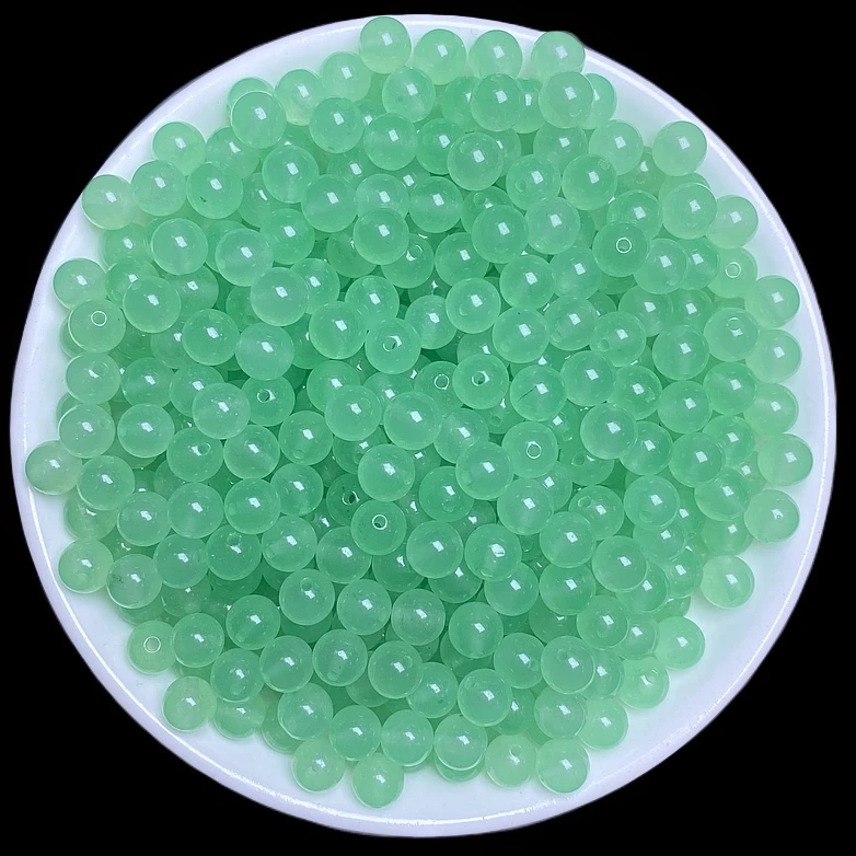 散珠天然果绿 6mm  50颗(赠弹力绳)E006（赠3颗）