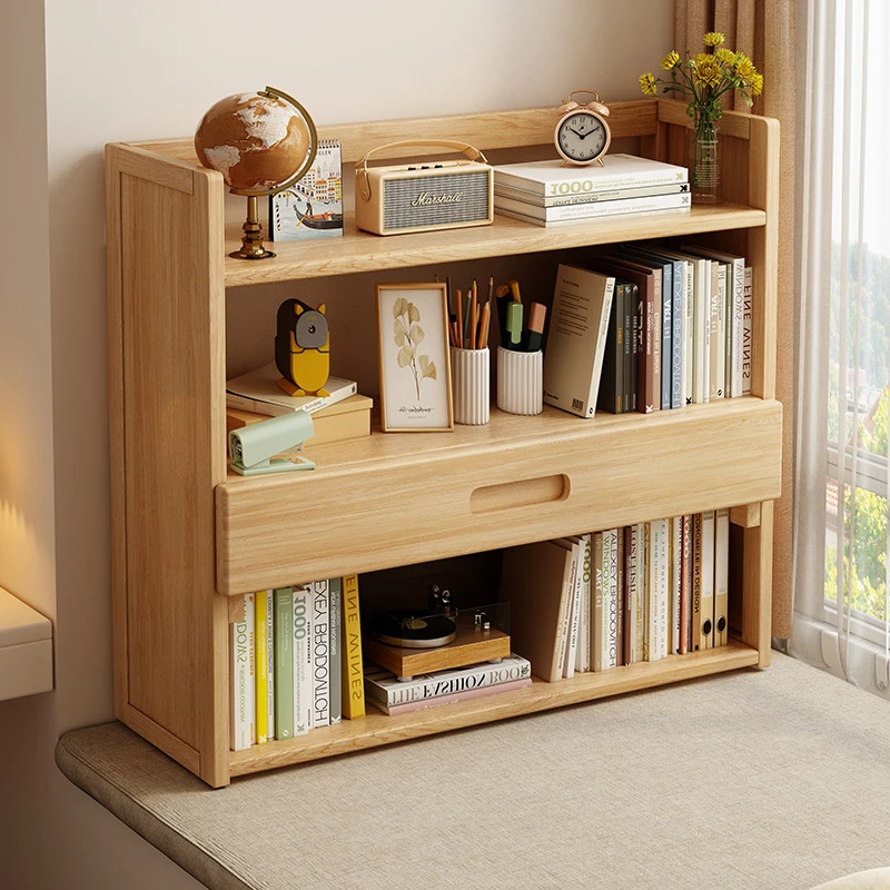 飘窗书架桌面置物架窗台阳台收纳储物柜简易多层家用书桌上小书柜