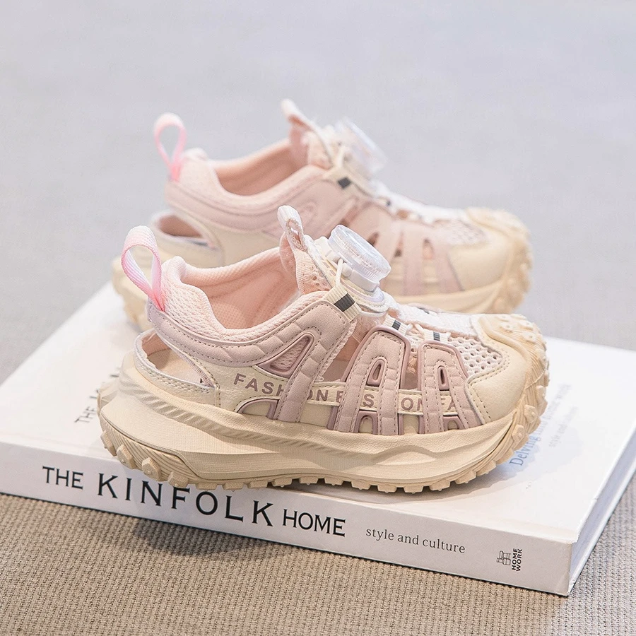 ABC女童运动凉鞋夏款新款2024爆款儿童包头凉鞋男童宝宝沙滩鞋子