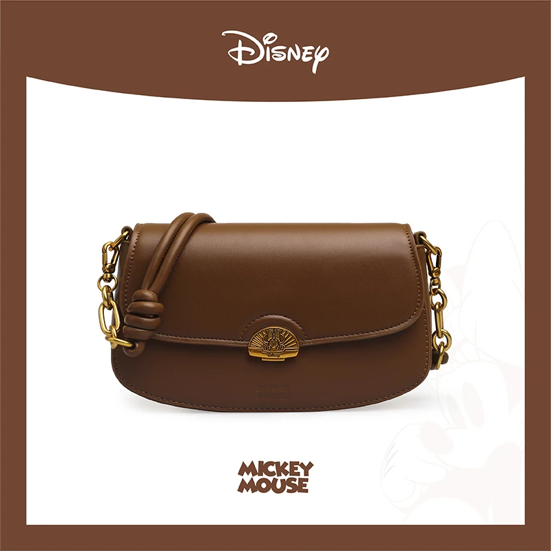 Disney/迪士尼米妮小太阳简约时尚马鞍包单肩斜挎包