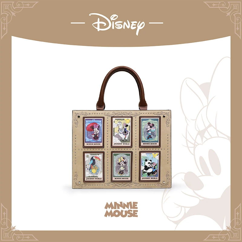【Disney/迪士尼】米妮复古印花漫画卡片包单肩手提包托特包百搭