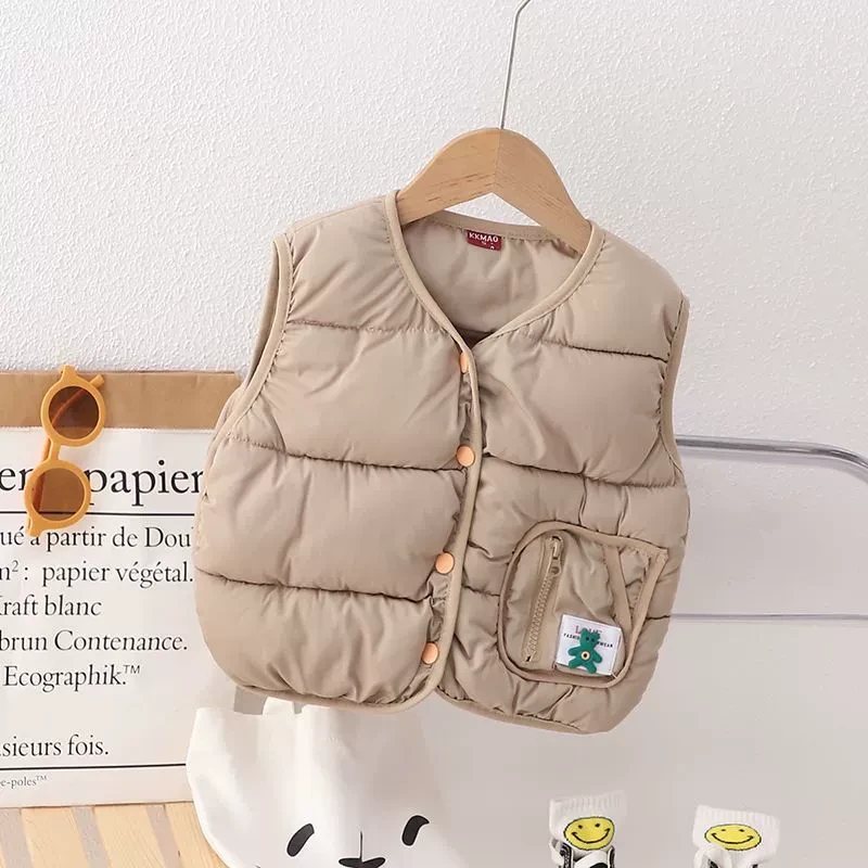 辰baby男女童马甲秋冬外穿宝宝保暖棉服背心洋气时尚马夹儿童韩版