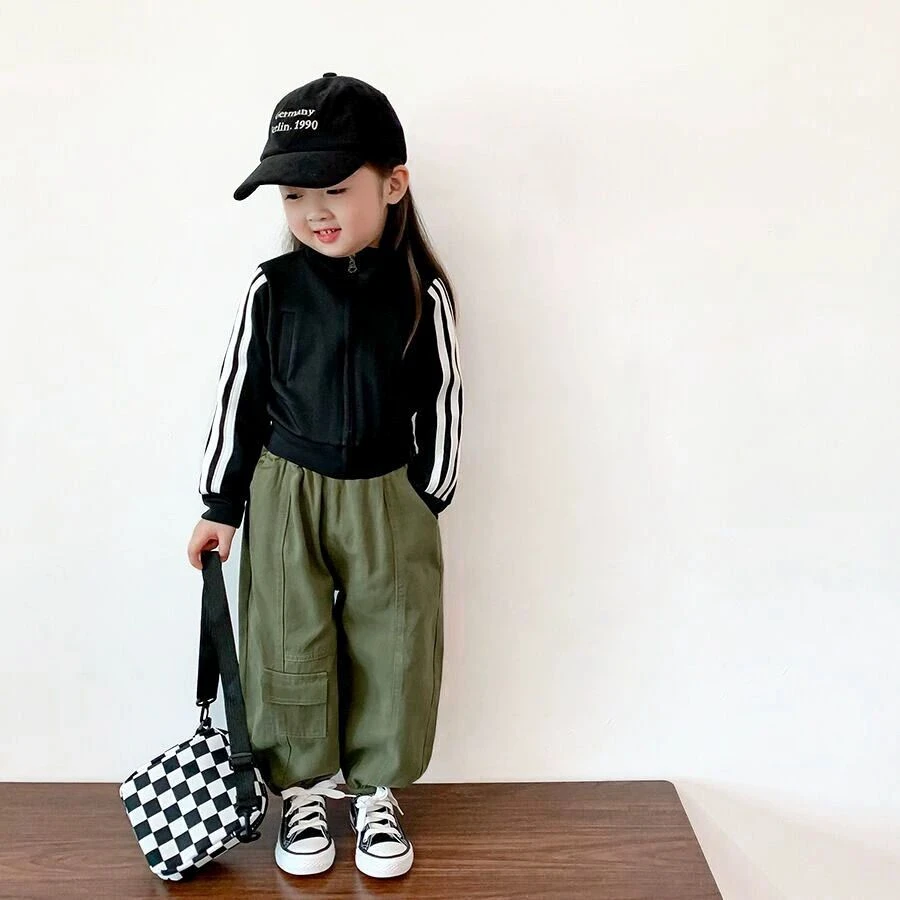 辰baby女童韩版运动风修身外套2025秋季新款儿童宝宝洋气短款拉链