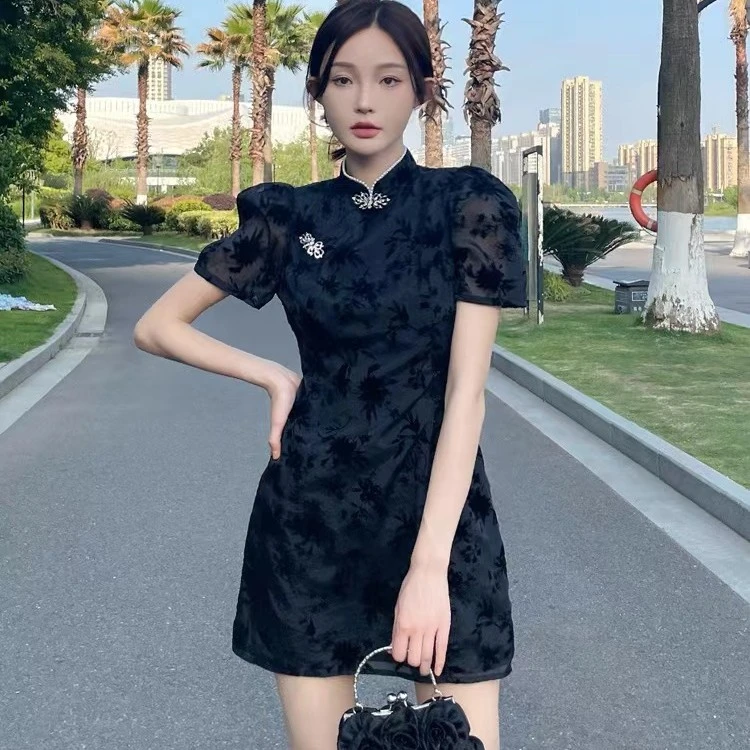 索雪儿夏季新款新中式复古旗袍