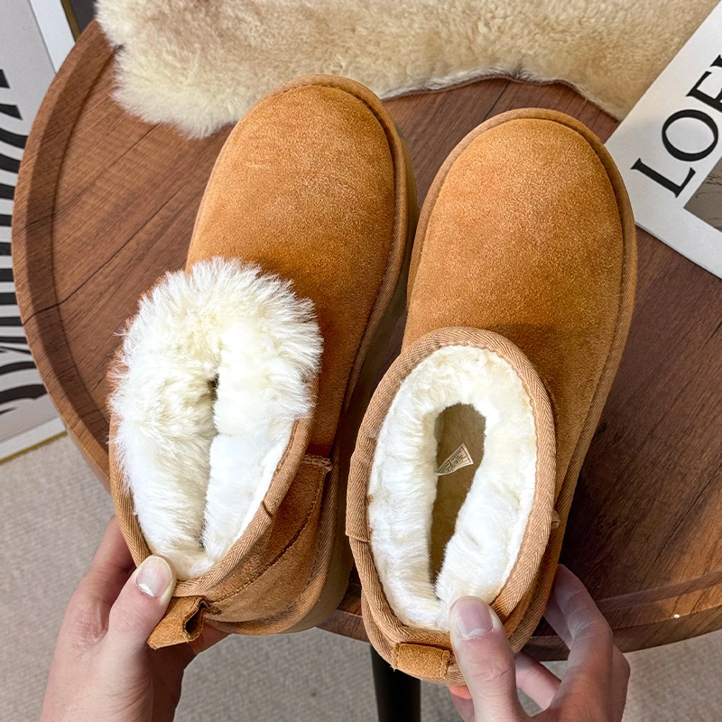 GEKATU厚底桑坡雪地靴女款加绒加厚2025新款冬季保暖厚底棉鞋男潮