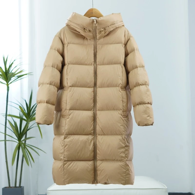 玖系列   WO-501   女装时尚撤柜秋冬长款羽绒服卡其W11465