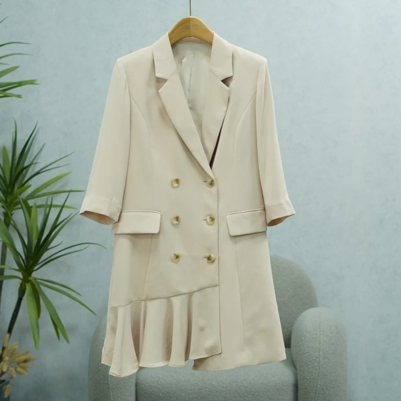 LI丽系列  Z825-1   女装时尚撤柜西装连衣裙浅黄76392021